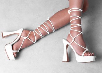 Choose your beautiful Flared Block Heel & Thigh High Lace up heels at