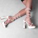 Choose your beautiful Flared Block Heel & Thigh High Lace up heels at