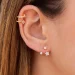 BEAUTIFUL 18K ROSE GOLD PLATED DROP EARRINGS, 6 CARAT CREATED SAPPHIRE PLATED EARRINGS & LEAF BANGLE CRYSTALS at
