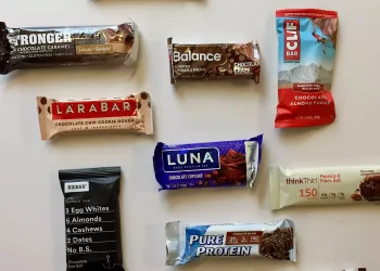 After a workout, I have a protein drink and always keep a protein bar in my bag –