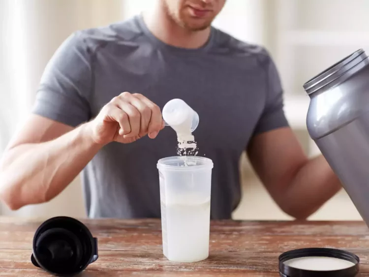 I tend to wake up around 7, and I start the day with a protein shake –