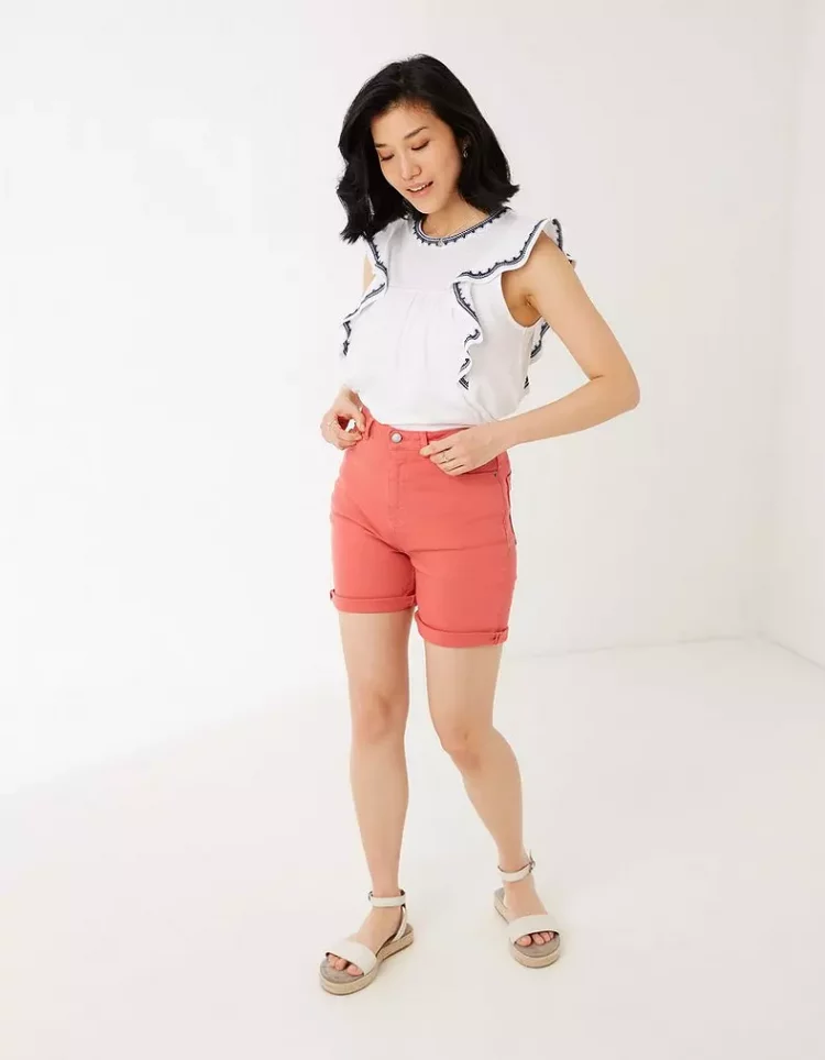 Denim shorts are better suited for the spring and summer months –