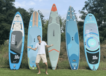 Touring paddle board will typically offer a step up in performance, speed and tracking from the typical all-around board design