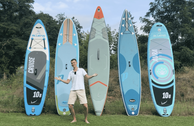 Touring paddle board will typically offer a step up in performance, speed and tracking from the typical all-around board design