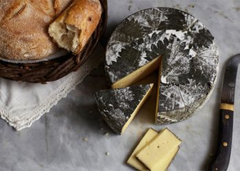 Cornish Yarg cheese is described as a low fat, mild to medium cheese, made with pasteurised cows milk