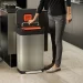 Trash compactor holds up to three times more waste than a similar-sized waste bin