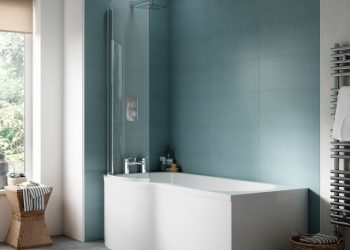 left hand shape shower bath is a spacious shower alongside a deep, luxurious bath