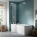 left hand shape shower bath is a spacious shower alongside a deep, luxurious bath