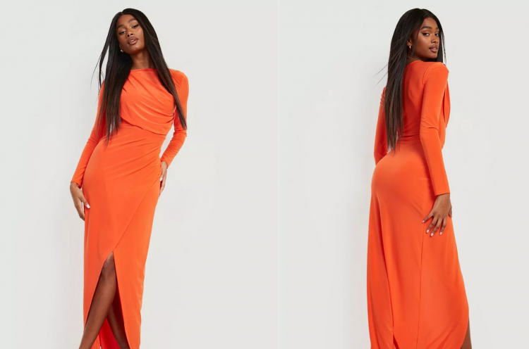 Comfort and elegance can be achieved by wearing a long-sleeved dress