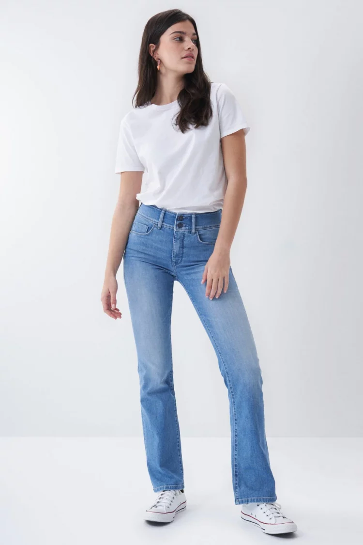 Push in secret technology which are the most comfortable high waist jeans and push you in at the waist for a Tummy Tuck effect