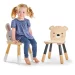 For storing art supplies and toys, the central panel of the Tender Leaf Toys Forest Table and Chairs can be removed