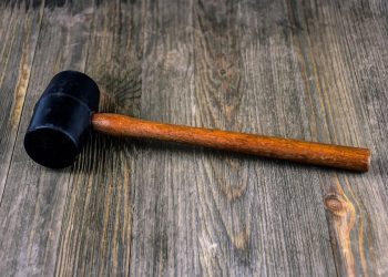 Rubber mallet is a lightweight hammer-like tool with a head made of molded rubber or hard plastic and a wooden or fiberglass handle