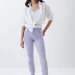 Cropped jeans are denim pants with a hemline just above the ankle