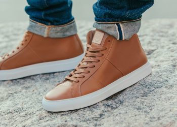 How should men dress with casual sneakers?