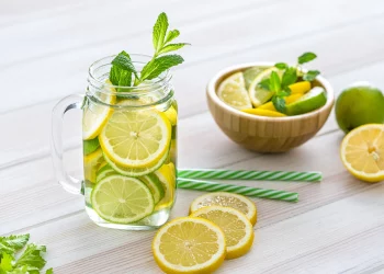 Lemon or lime flavored water is tough to resist. In the summer, it’s simple to stay hydrated by adding fresh fruits and vegetables to your water