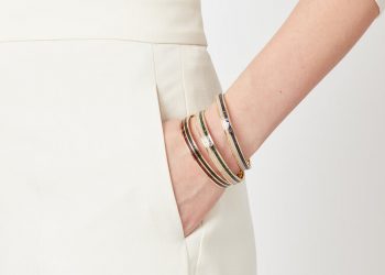 Aspinal of London Offers a Stunning Double-Striped Leather Bangle