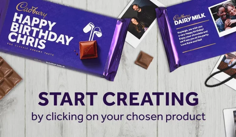 Cadbury Gifts Direct offers custom Dairy Milk and Milk Tray chocolate bars with engraving