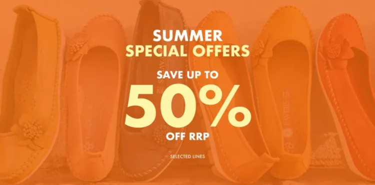 Save up to 50% on certain styles just in time for your summer vacation