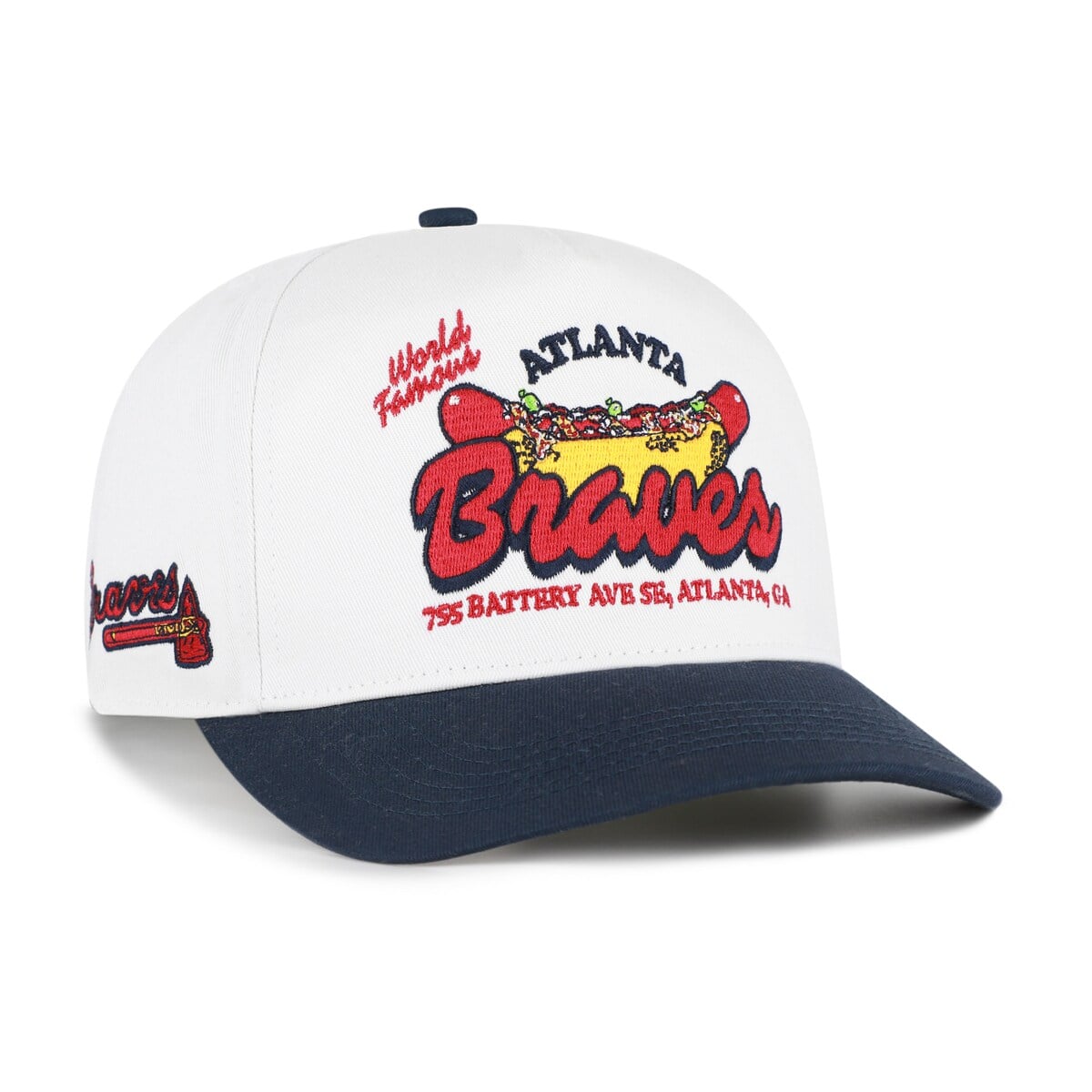 Atlanta Braves 47 Glizzy Collection white and navy Hitch adjustable hat