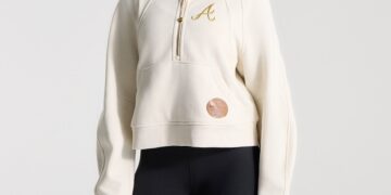 Atlanta Braves light ivory lululemon Scuba oversized half-zip hoodie