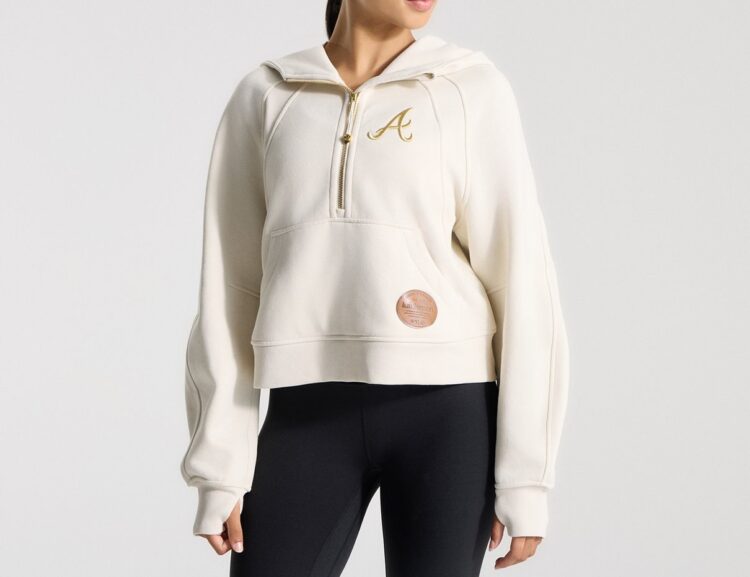 Atlanta Braves light ivory lululemon Scuba oversized half-zip hoodie