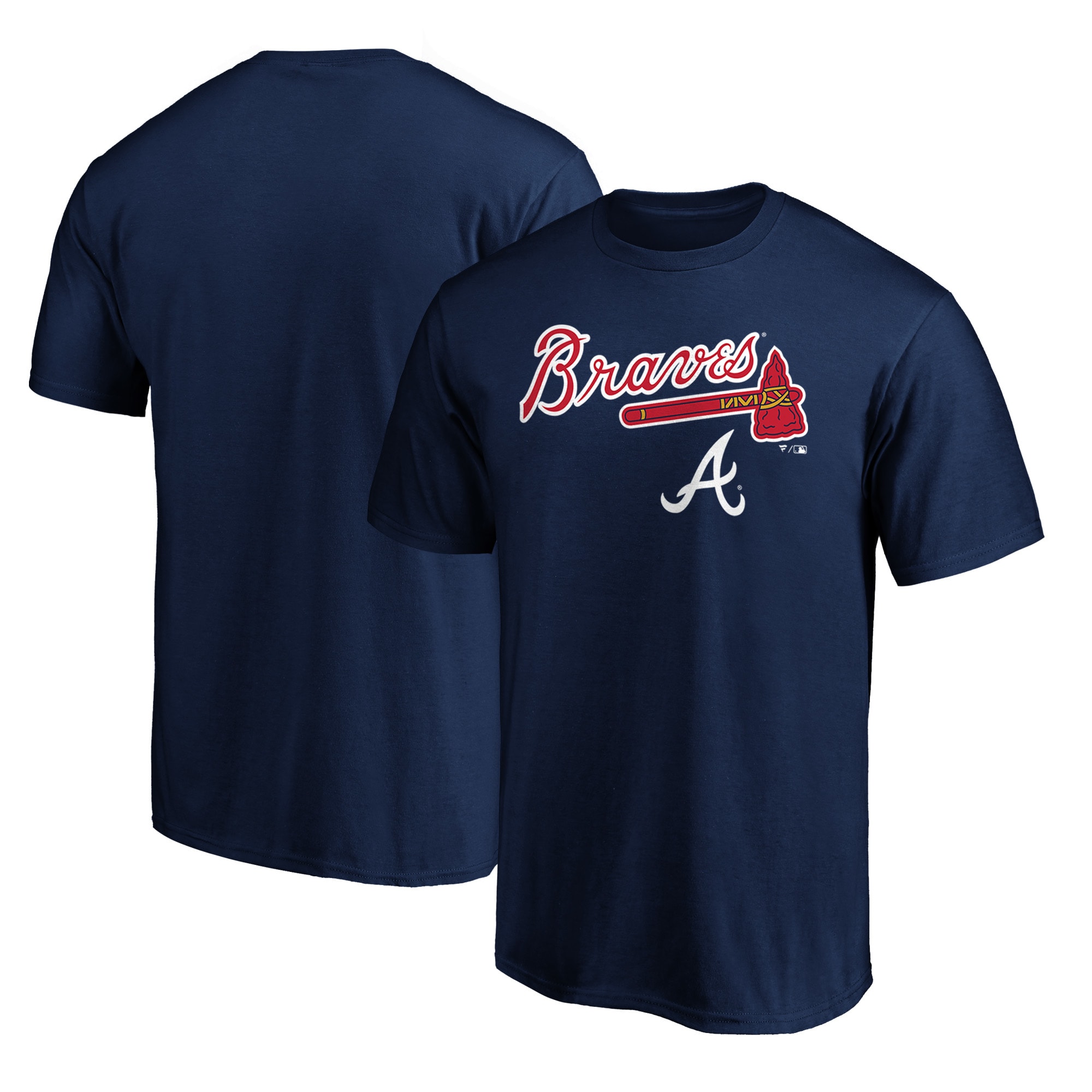 Atlanta Braves navy team lockup logo T-shirt