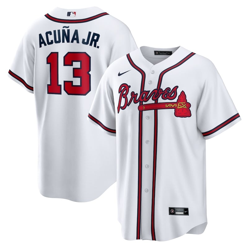 Atlanta Braves Ronald Acuna Jr white replica player jersey