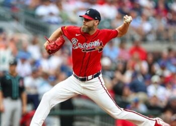 Atlanta Braves baseball action in a wide stadium scene