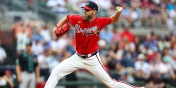 Atlanta Braves baseball action in a wide stadium scene