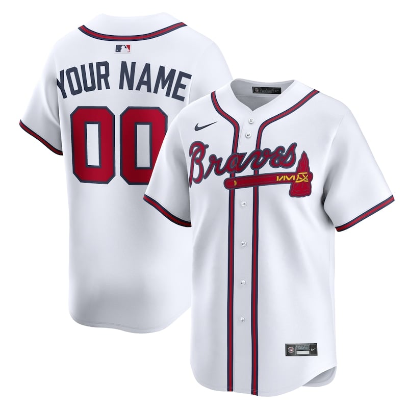 Atlanta Braves white Nike limited custom jersey