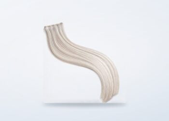 BlondeMe pale blonde tape weft hair extensions