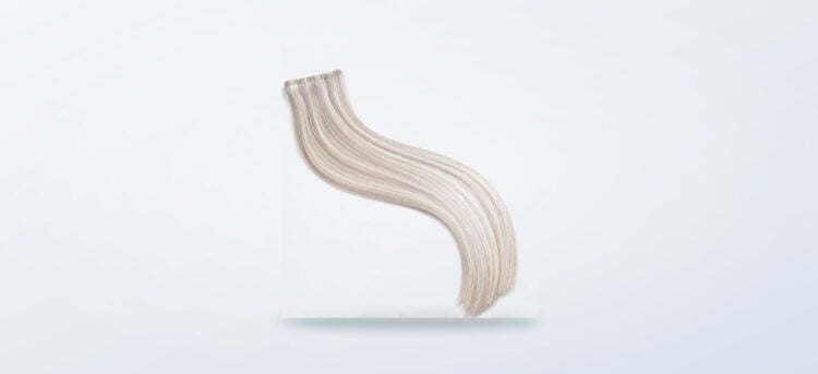 BlondeMe pale blonde tape weft hair extensions