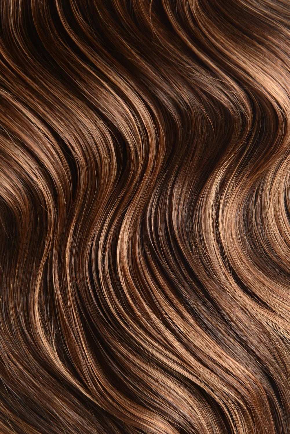 Brown highlighted hair close-up