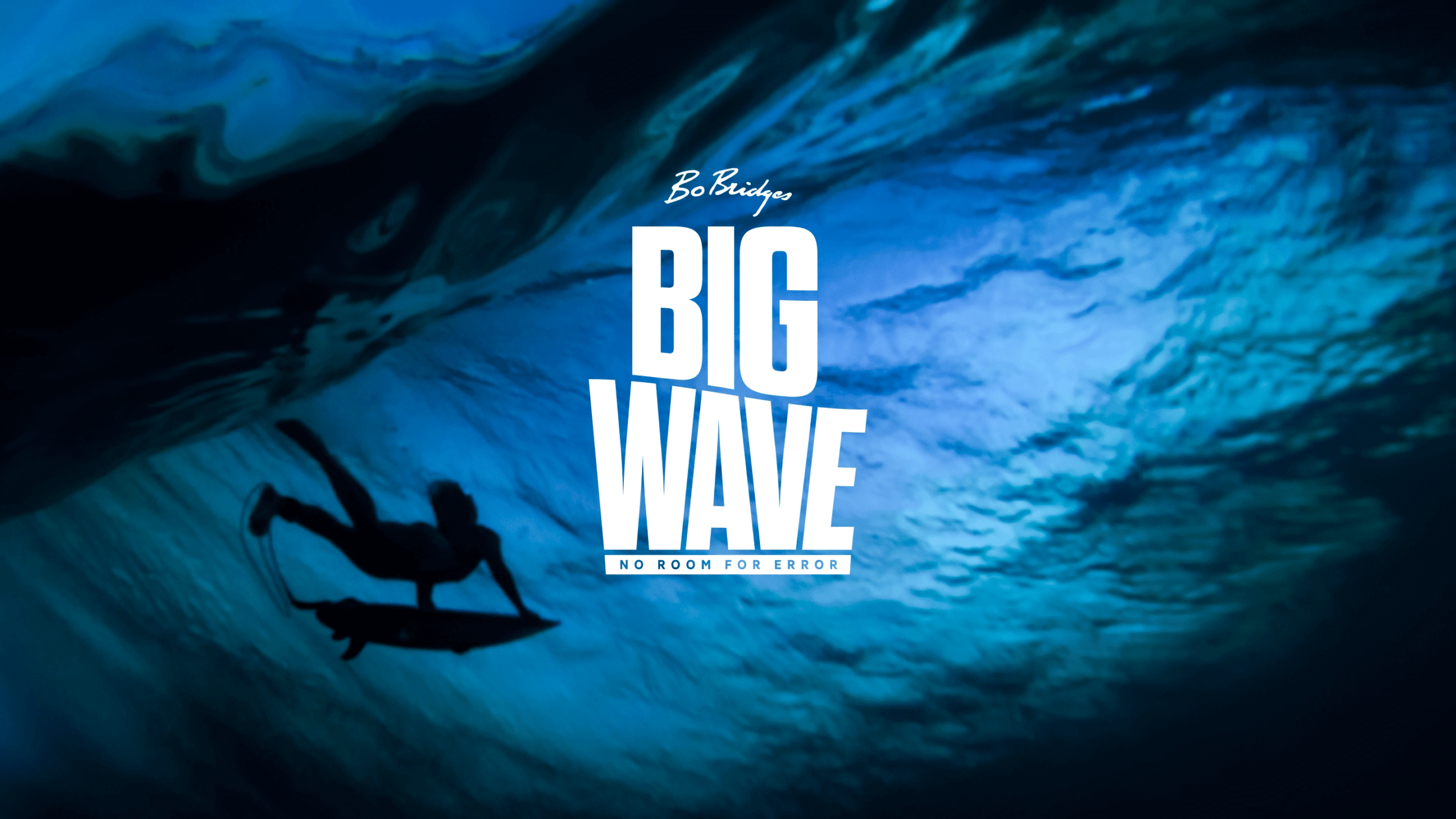 Surfer riding a powerful wave in Big Wave: No Room for Error
