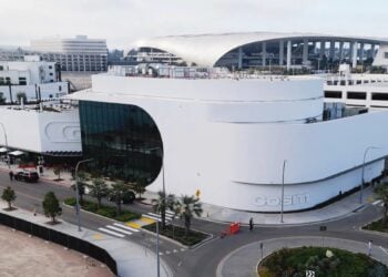 Aerial view of Cosm Los Angeles in Hollywood Park