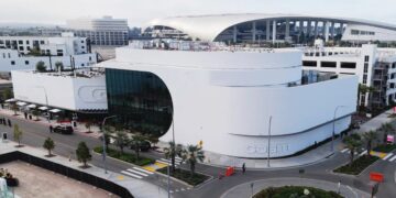 Aerial view of Cosm Los Angeles in Hollywood Park