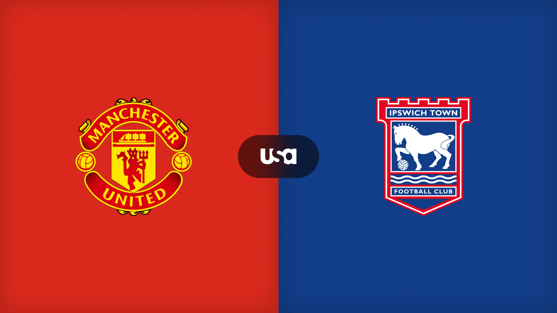 Premier League Manchester United versus Ipswich Town match graphic