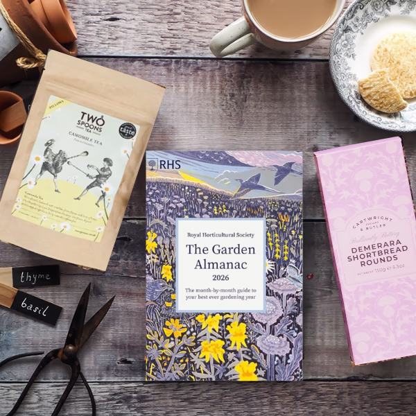 The Gardening Gift Box with a gardening book and refreshments