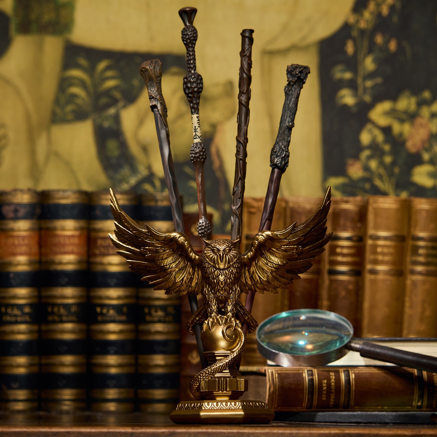 Dumbledore's Lectern Owl Wand Stand displayed as a collectible