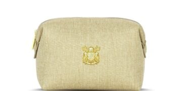 EviDenS de Beauté gold cosmetic pouch