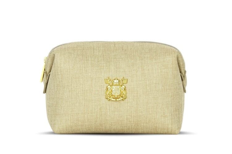 EviDenS de Beauté gold cosmetic pouch