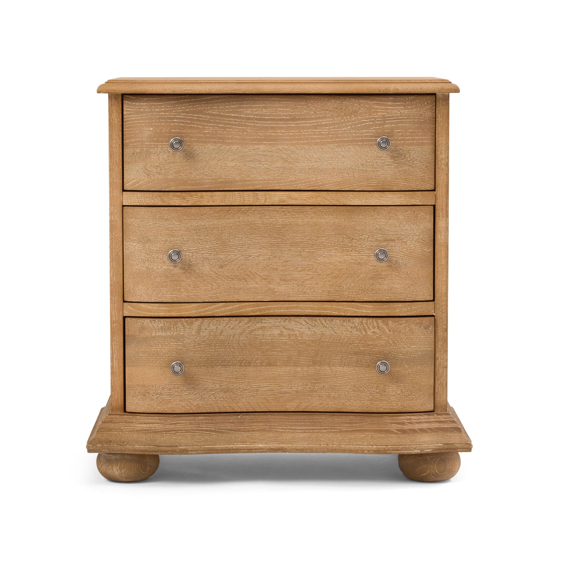 Emporium three drawer bedside chest in light wood