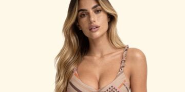 F**K printed bikini with fixed top and American-style bottoms