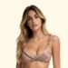 F**K printed bikini with fixed top and American-style bottoms