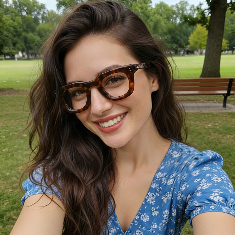 Modern eyeglasses in a styled fashion scene