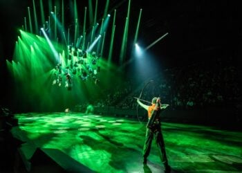 Actors performing Hunger Games on Stage in the London theatre