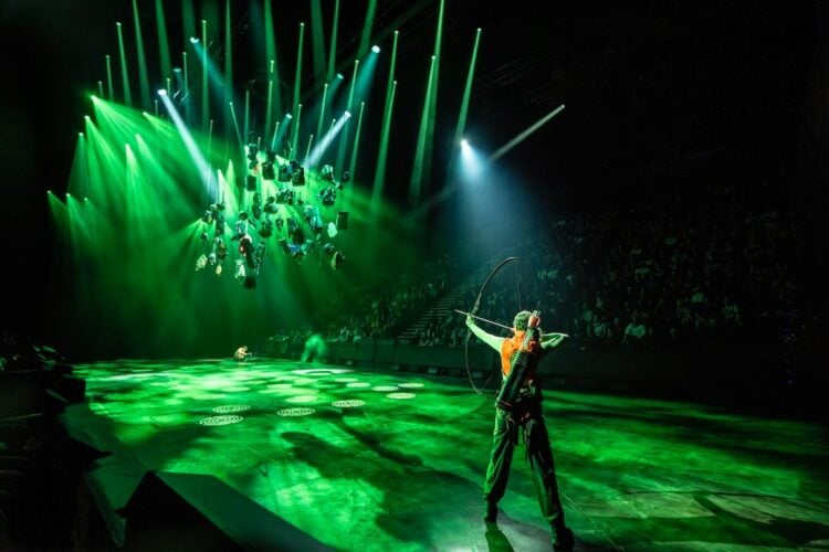 Actors performing Hunger Games on Stage in the London theatre