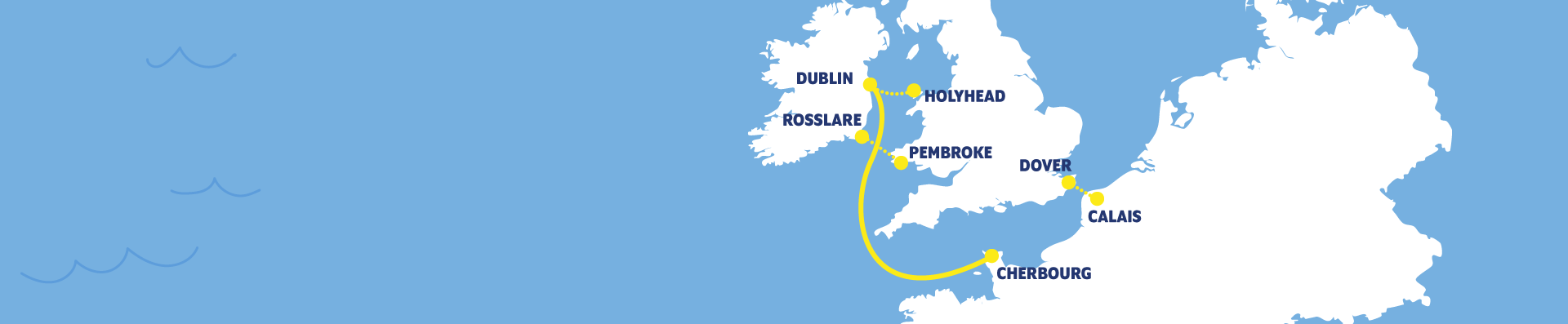 Dublin to Cherbourg route map