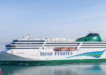 W.B. Yeats ferry sailing at sea for Irish Ferries
