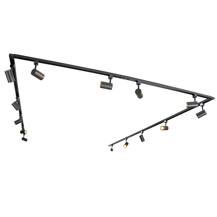 Svart Iconic Jeana skensystem med riktbara spotlights